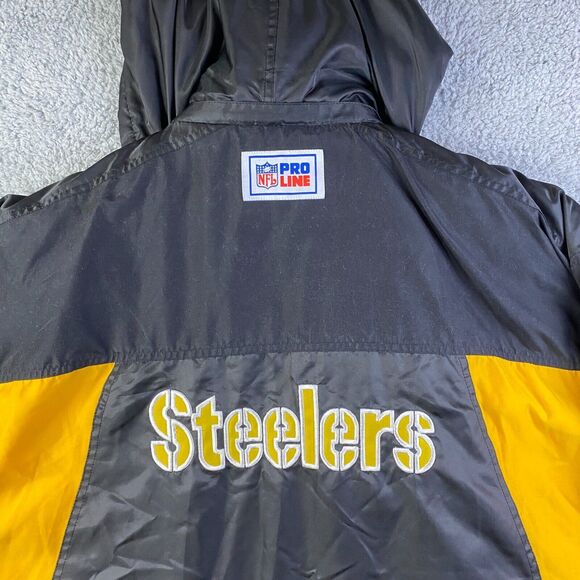 Steelers Proline Starter Jacket Reebok NFL insulated Jacket Parka Size XL - Picture 9 of 16